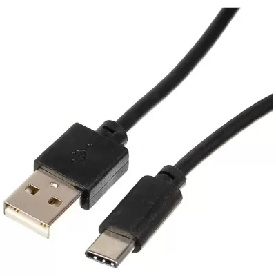 Кабель USB/Type-C MRM длинный штекер 9 mm 2.4A (1м), черный
