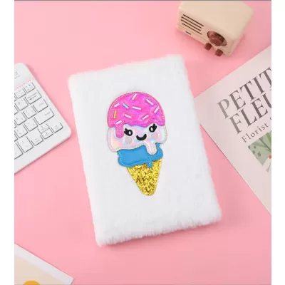 Блокнот плюшевый «Ice cream», white, 21,5х15 см,плотность 70 гр.