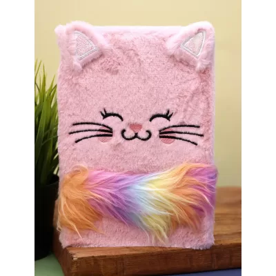 Блокнот плюшевый «Sleeping cat», pink, 21 х 15 см,