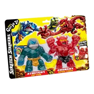 Гуджитсу Игровой набор Сир Траш VS Варвар Рэдбек Стретч Страйкерс тянущиеся фигурки GooJitZu