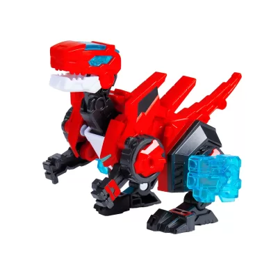 Диностер. Динокуб трансформер Раптор-бот красный. Dinoster