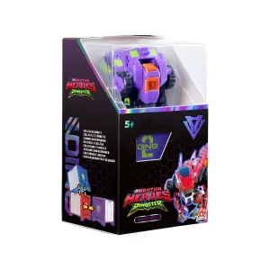 Диностер. Динокуб трансформер Раптор-бот фиолетовый. Dinoster