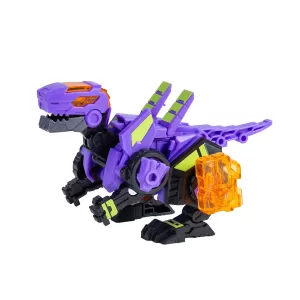 Диностер. Динокуб трансформер Раптор-бот фиолетовый. Dinoster