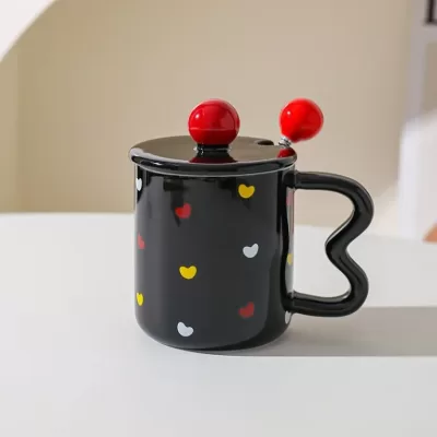 Кружка «Bright hearts», black (350 ml)