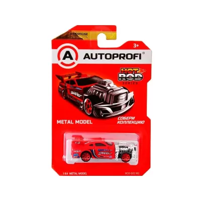 Машинка коллекционная 1:64, Серия HOT ROD CARS, B/ROD-002, оранжевый/белый