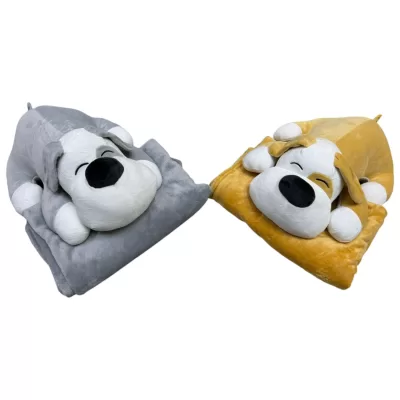 Мягкая игрушка Собачка с пледом мягконабивная 2цвета 55см 1*1,6см