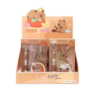 Набор ручка + 2 брелока "Cute capybara", mix
