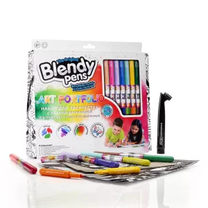 Набор фломастеров-хамелеонов «Blendy pens» (14 шт.) c раскрасками, трафаретами и аэрографо