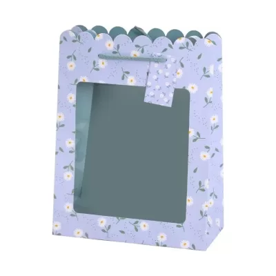 Пакет подарочный «Craft flowers», blue (18*23*10)