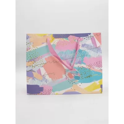 Пакет подарочный «Summer brushstrokes», pink (33*26.5*10)