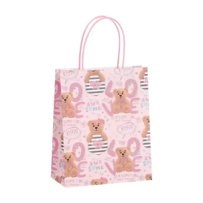 Пакет подарочный крафтовый «Cool gerl», bear (21*25,5*10)