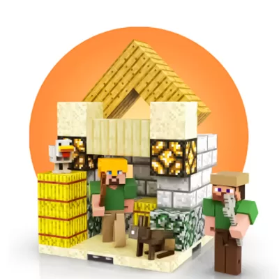 Магнитный конструктор Minecraft Хранилище, 69 деталей