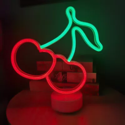 Неоновый LED ночник "Cherries", свечение mix (27,5*24 см)