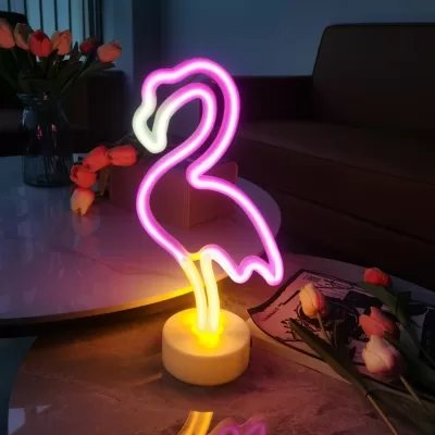 Неоновый LED ночник "Flamingo", свечение mix (32х15 см)