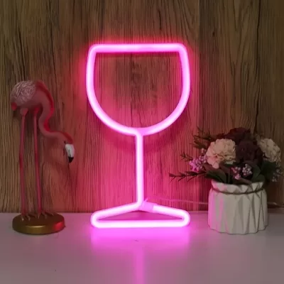 Неоновый подвесной ночник «Glass», USB, розовое свечение (27х15 см)