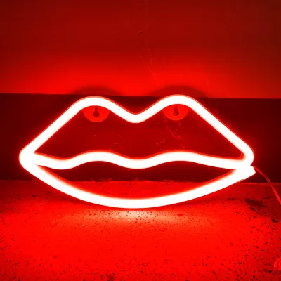 Неоновый подвесной ночник «Lips», USB, красное свечение (28х15 см)