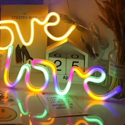 Неоновый подвесной ночник «Love», USB, свечение mix (35х13 см)