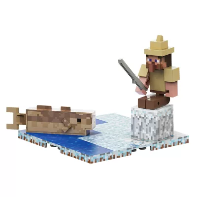 Фигурка Minecraft Житель с удочкой с магнитным конструктором