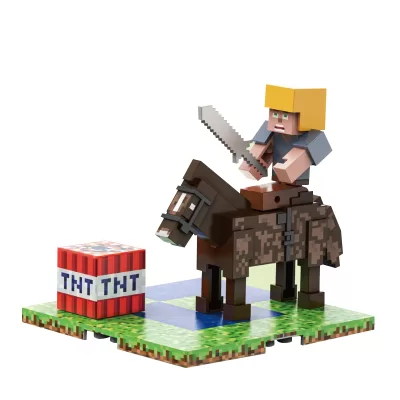Фигурка Minecraft с лошадью и TNT с магнитным конструктором