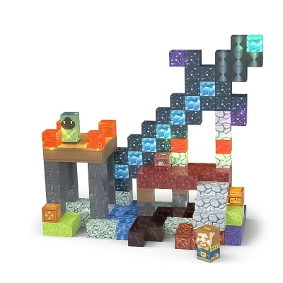 Магнитный конструктор Minecraft Меч, 166 блоков (9 светящихся)