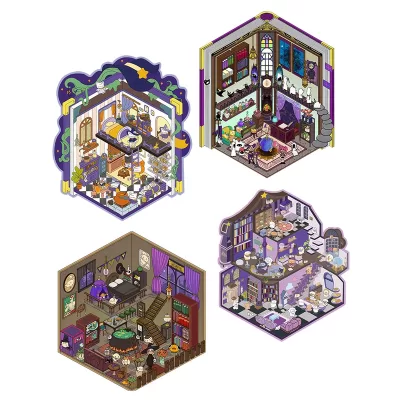 Домик с наклейками антистресс румбокс Магия набор 4шт + пинцет