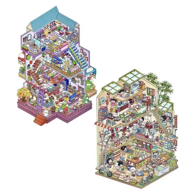 Домик с наклейками антистресс румбокс Свой Магазин набор 2шт + пинцет