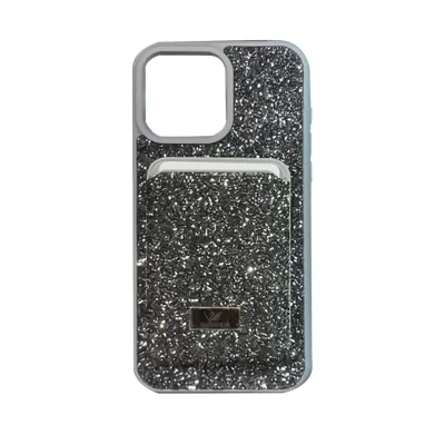 Чехол для iPhone 16 Pro Max Swarovski с картхолдером MagSafe 10МР27 (Silver