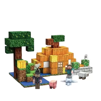 Магнитный конструктор Minecraft Тыквенная ферма, 151 деталь