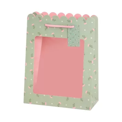 Пакет подарочный «Craft flowers», green