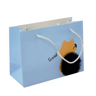 Пакет подарочный (S) "Back fox", blue