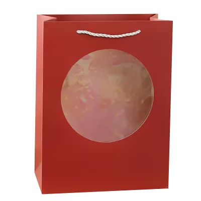 Пакет подарочный (S) "Round window", red (