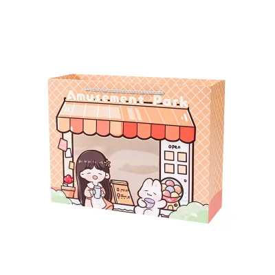 Пакет подарочный (XS) "Anime girl", orange