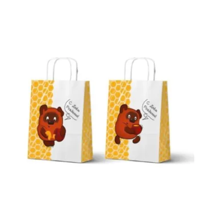 Пакет подарочный «Винни-Пух. С Днём Рождения», белый