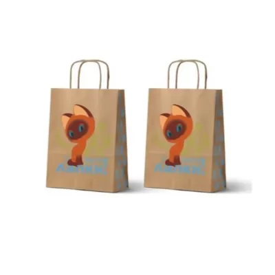 Пакет подарочный «Котёнок по имени Гав. У меня лапки», крафт