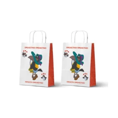 Пакет подарочный «Попугай Кеша. Прелестно», белый (24*14*30)