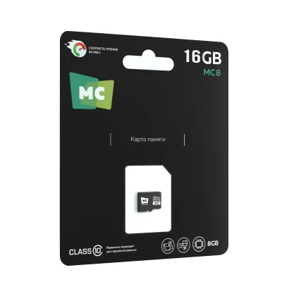Карта памяти MicroSD 16 GB MC 10 класс (без адаптера)