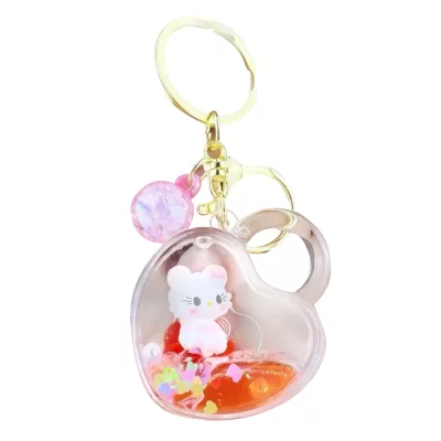 Брелок glass "Замок-сердце" Кт, розовый