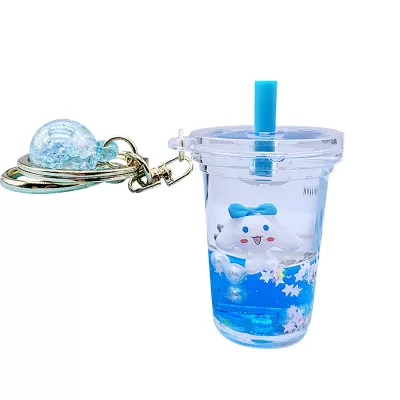 Брелок glass "Стаканчик" Корица, голубой