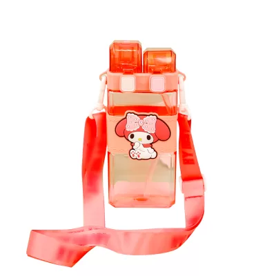 Бутылочка двойная, с трубочкой "My Mld" Мело, красный, 520мл