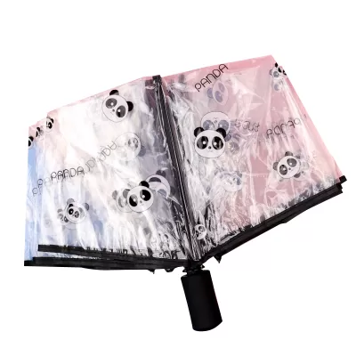 Зонт-автомат "Панда" прозрачный, черный