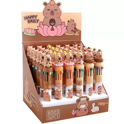 Набор ручек 10в1 "Капибара" №8003, в ассортименте 36шт