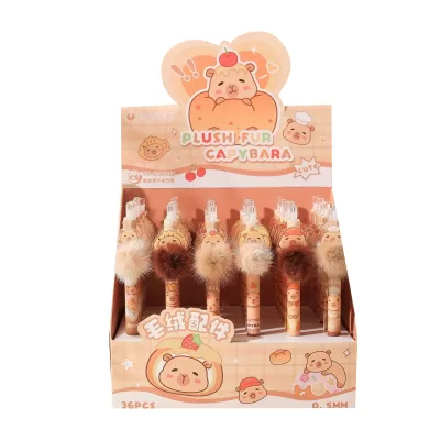 Набор ручек со стирашкой "Fluffy tail" капибара №3120, в асс-те 36шт