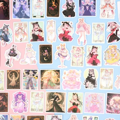 Наклейки для стикер бомбинга "Anime Girl" Таро (52 шт.)