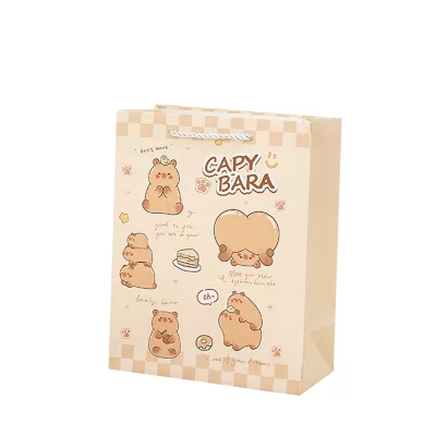 Подарочный пакет "Don't move" много капибар 33х25х12см