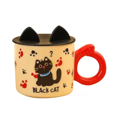 Кружка керамическая «Black cat», red (350 мл)