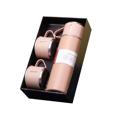 Набор из термоса и 2 чашек "Classic", pink (500 ml)