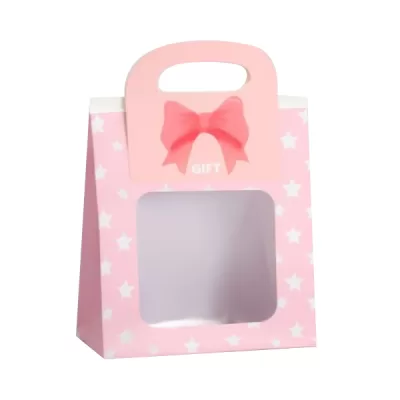 Пакет подарочный «Bag with a window», pink (17*18,5*8)