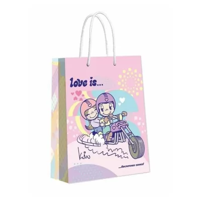 Пакет подарочный "Love is. Большой пастель" (335*406*155 мм)