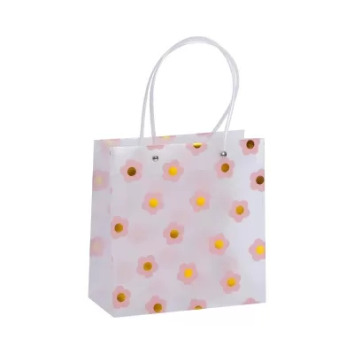 Пакет подарочный прозрачный «Flowers from film», pink (22*21,5*10)