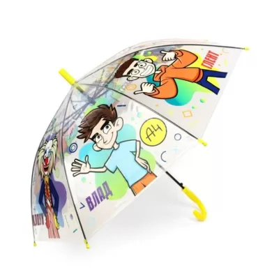 Прозрачный зонт для детей "Влад А4-2", полуавтоматический (L=68 см, D=84 см)